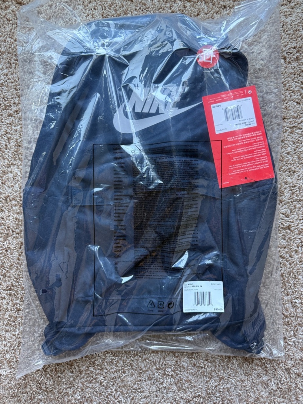 Nike Heritage Backpack, Obsidian Color, NWT